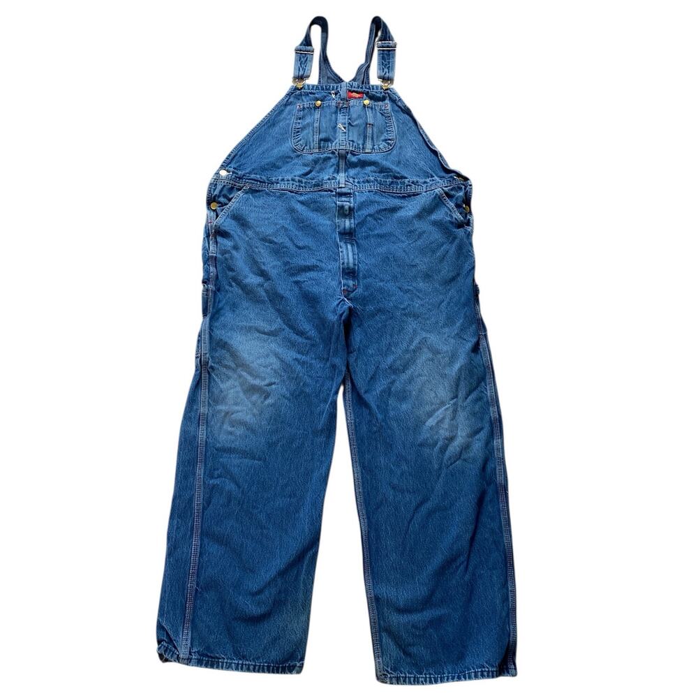 Dickies Men's Bib Overalls Blue Denim Carpenter Workwear 100% Cotton Chore Barn